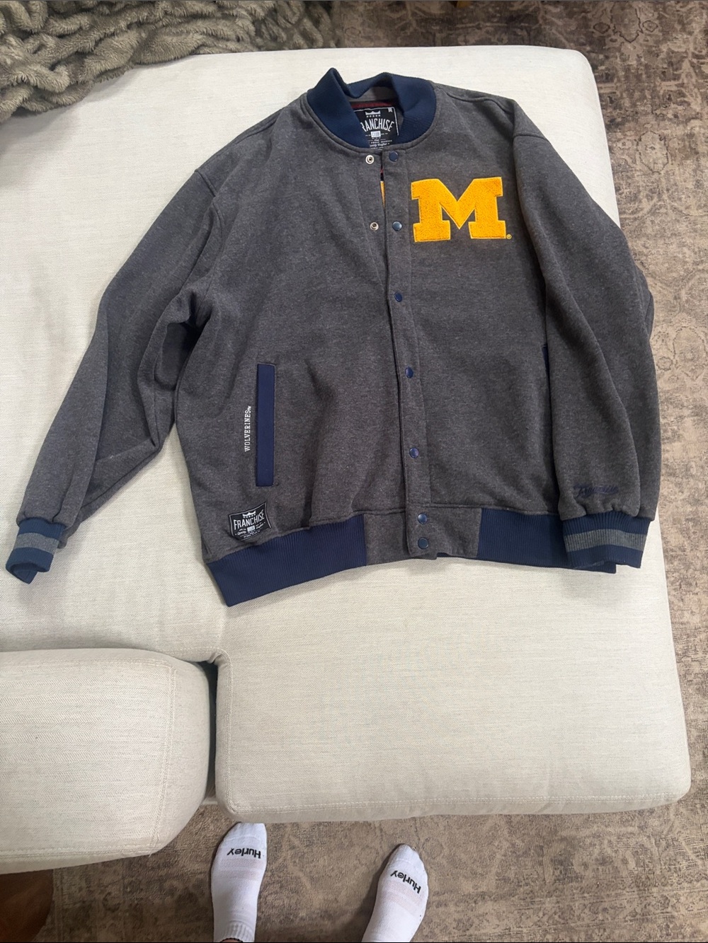 Michigan Bomber varsity Jacket with Yellow 'M' Patch brand new